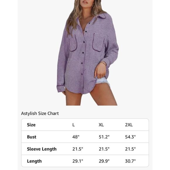 NEW Houndstooth Shacket Jacket Long Sleeve Button Down Shirt XL - Picture 4 of 5